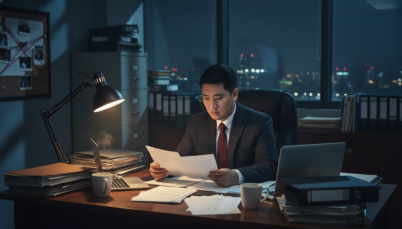 증거자료 수집 확인하는 모습 