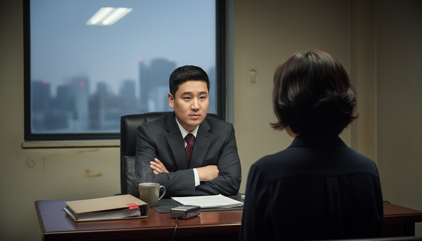 고탐정사무소 상담하고 있는 장면 