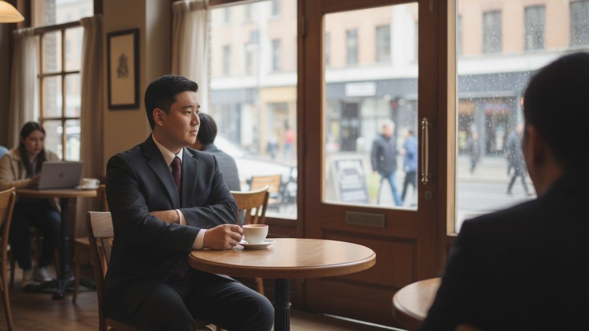 창밖을 바라보며 생각하고 있는 고탐정 